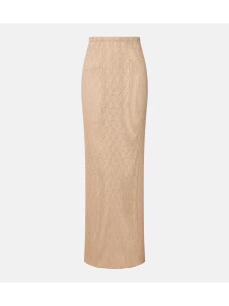Fusta maxi The Row tricotate bej