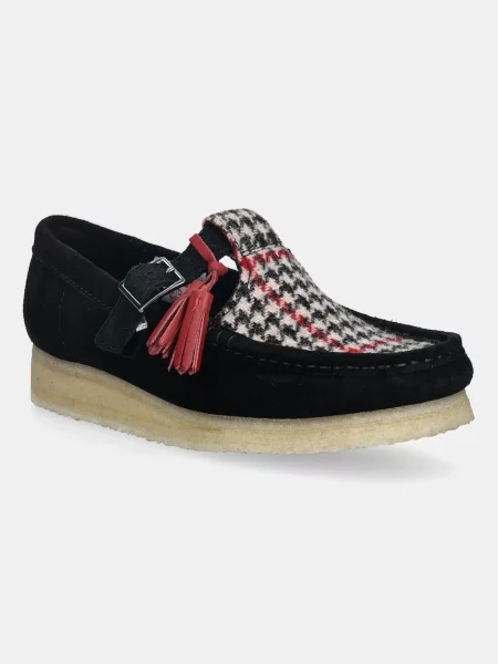 Clarks Originals mocasini Wallabee T Bar cu plat negru