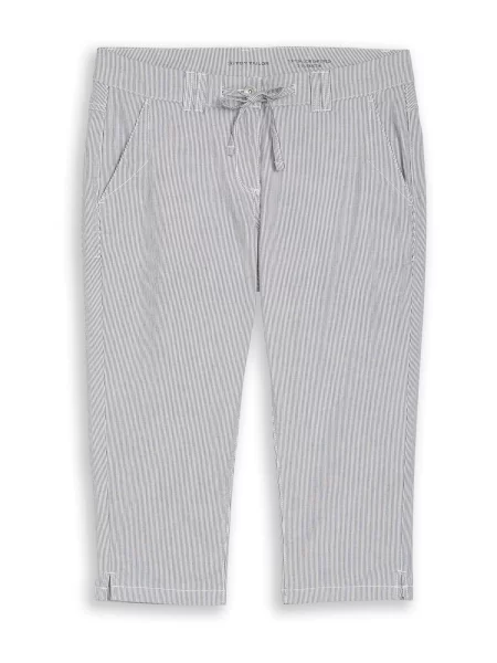 TOM TAILOR Pantaloni albastru marin alb