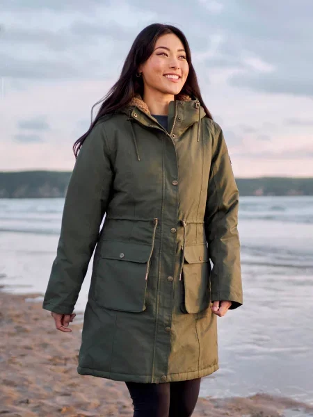 Agnes — parka ocieplana polarem Green zielona