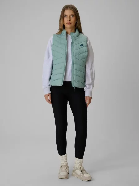 4F Kamizelka puchowa pikowana CITY JACKETS S zielona