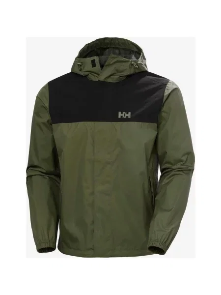 Kurtka z kapturem cienka Helly Hansen Vancouver Rain militarna zieleń S zielona
