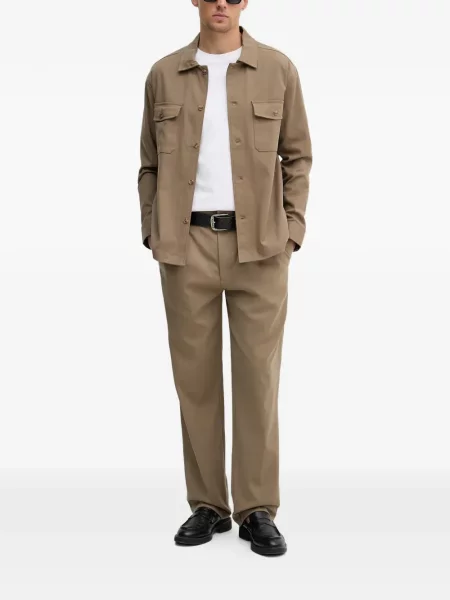 Pantaloni Guess din țesătură twill