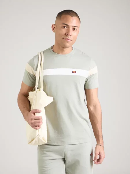 ELLESSE Tricou Caserio crem / verde pastel alb