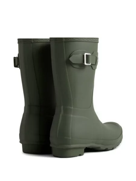 Cizme scurte Hunter cu cataramă verde