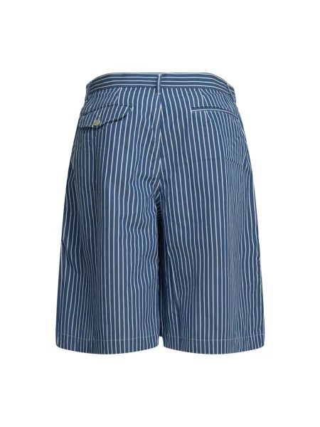 Szorty Comme Des Garcons w paski z paskiem niebieskie