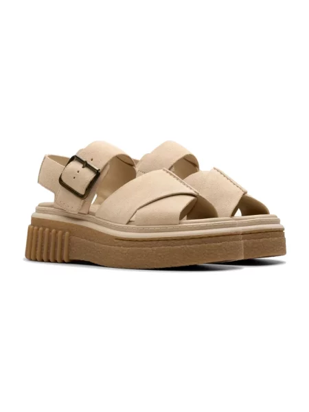 Sandały Clarks zamszowe beżowe