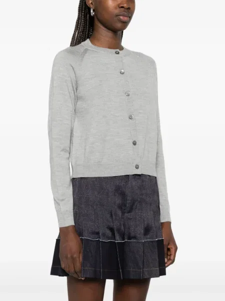 Cardigan Moschino cu decolteu rotund gri