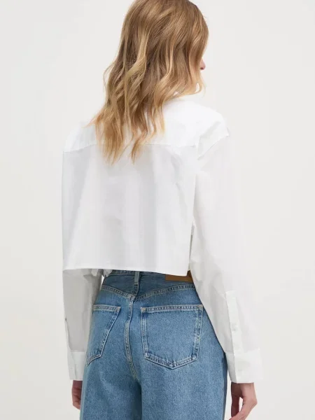 Košile Calvin Klein Jeans relaxed s klasickým límcem béžová