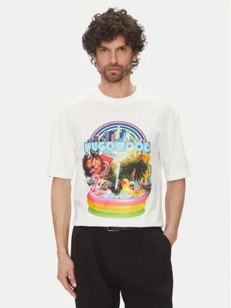 HUGO T-shirt Duwood bijela