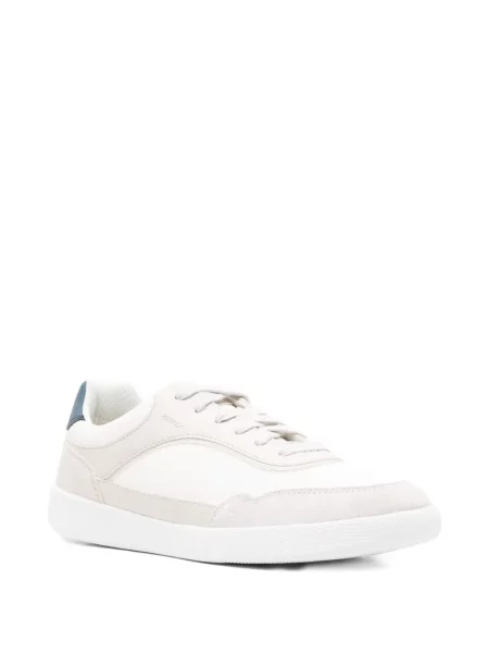 Sneakerși Geox cu șireturi din dantelă alb