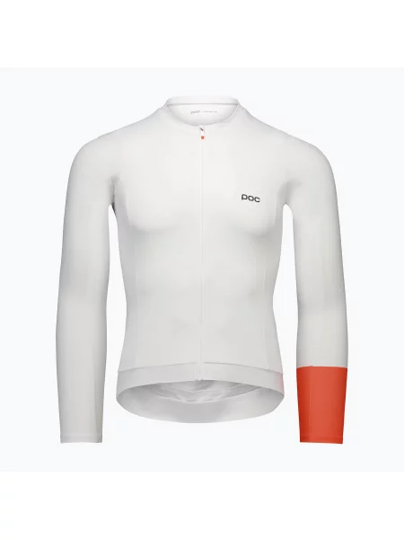 Ciclism tricou cu mânecă lungă Poc din jerseu alb