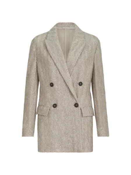 Sacou Brunello Cucinelli cu broderie de lână