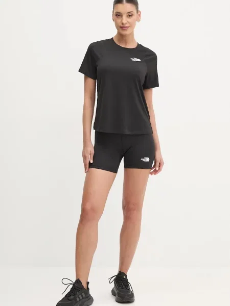 The North Face szorty sportowe Flex gładkie high waist czarny