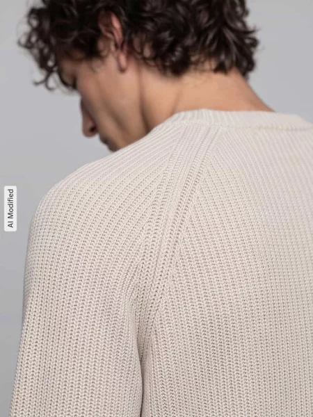 Sweter z bawełny w kroju regular fit z czystej bawełny model BRAUN' Selected biały