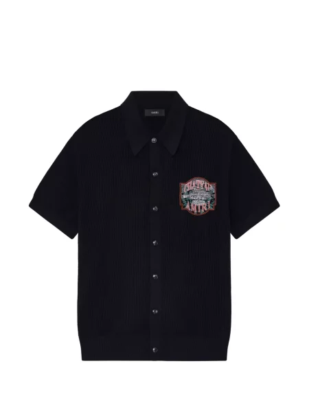 Плетене на една кука риза Amiri черно