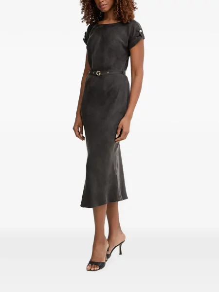 Cu centură rochie midi Guess negru