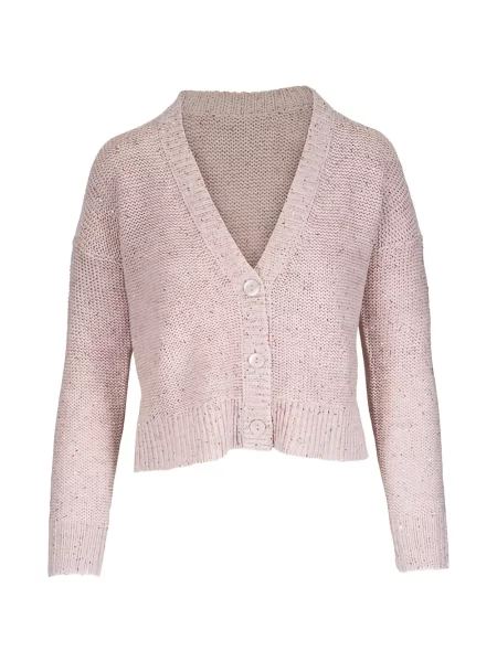 Cardigan Kinross Cashmere din cașmir roz
