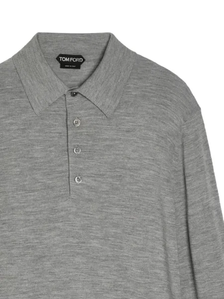 Lung tricou polo Tom Ford gri