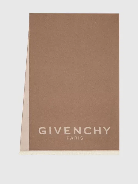 Палантин з вовни і кашеміру з логотипом Givenchy коричневий