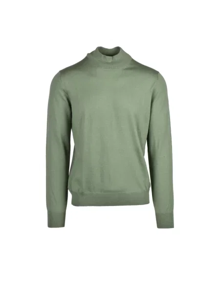 Lniany sweter z golfem Gran Sasso zielony