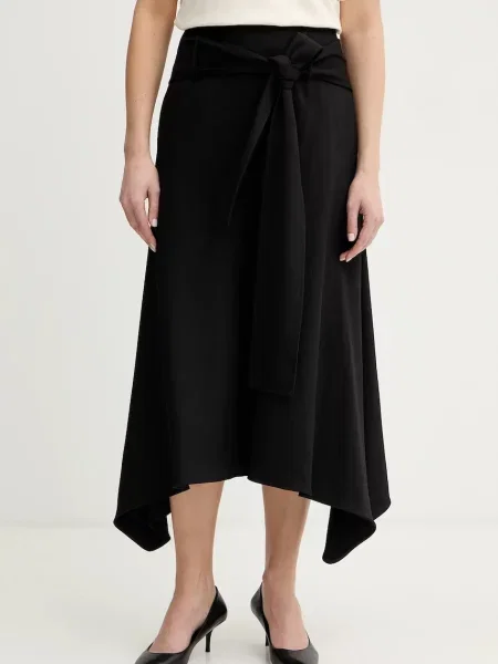 BOSS pantaloni cu lână Toscara negru