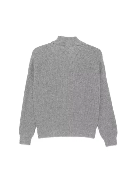 Sweter D.exterior z kaszmiru z dekoltem w serek szary