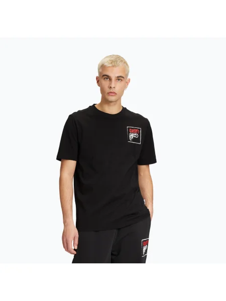 Olcsóbban. Férfi póló FILA Luton Graphic black. Méret: L fekete
