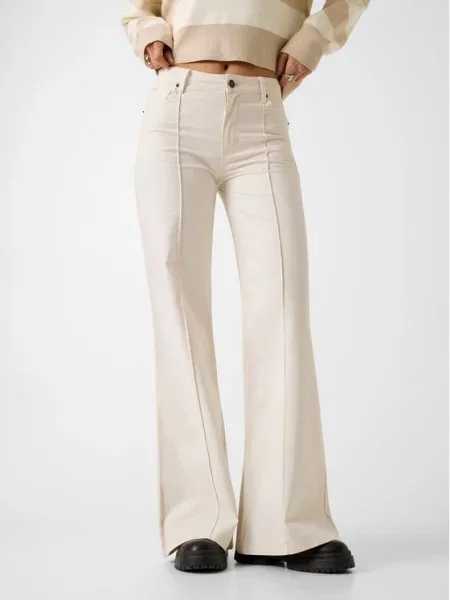 Guess Jeans Hlače iz tkanine bež