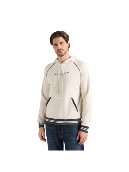 Bluza z kapturem Harmont & Blaine w kratę z kapturem beżowa