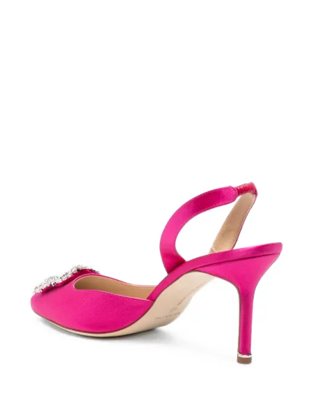 Pantofi cu toc Manolo Blahnik cu cataramă roz