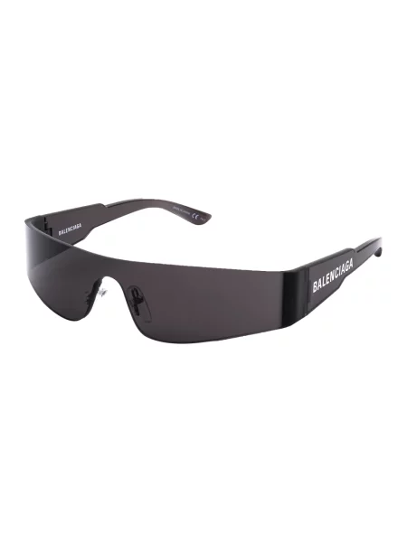 Lniane okulary przeciwsłoneczne Balenciaga Shield czarne