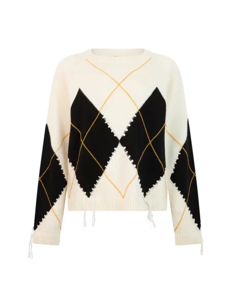Sweter Pinko wełniany z nadrukiem czarny