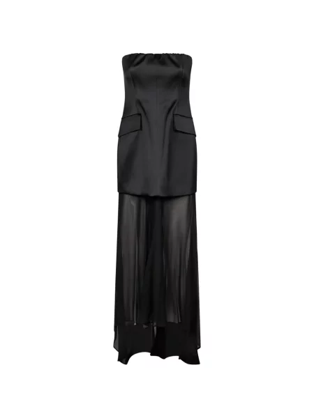 Rochie maxi Sportmax fără bretele negru
