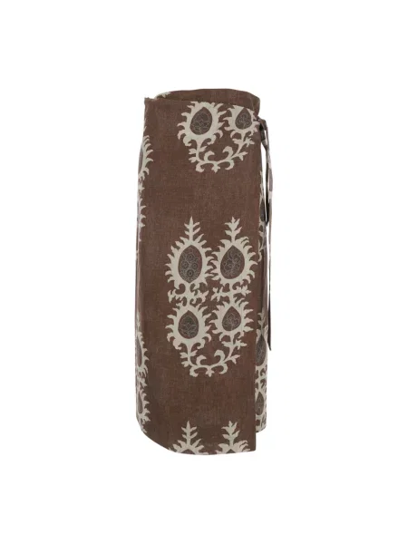 Lniana spódnica maxi Bazar Deluxe brązowa