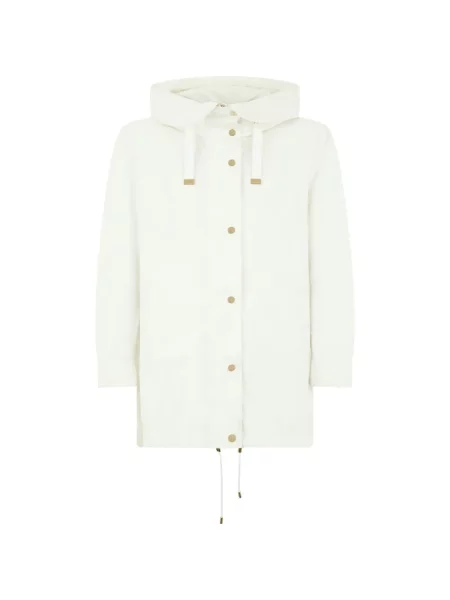 Palton Moorer cu glugă alb