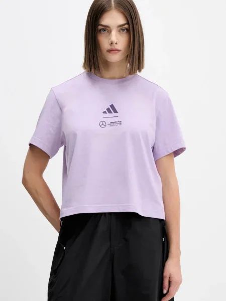 Тениска adidas x Mercedes дамска лилаво виолетово