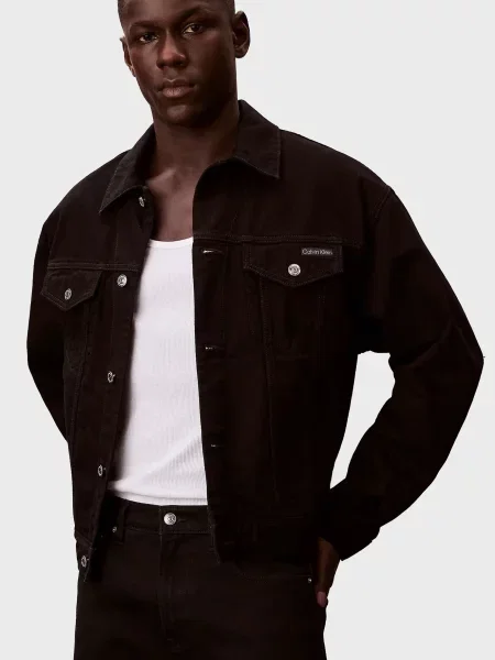 Класична джинсова сорочка Calvin Klein Jeans чорна
