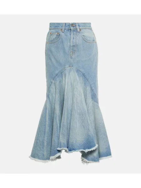 Fustă din denim Vetements până la genunchi albastru