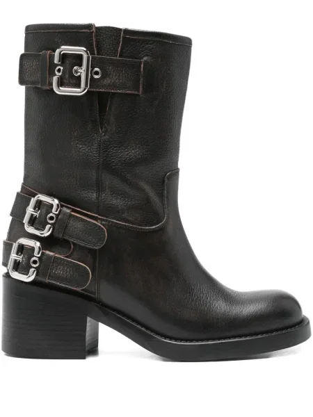 Botine Chloé din piele biker negru