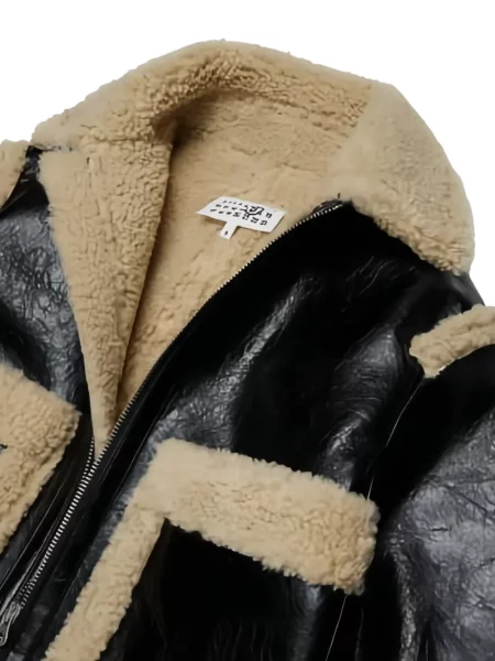 Kurtka skórzana dziecięca Mm6 Maison Margiela czarna