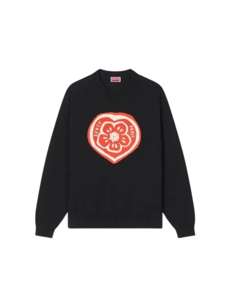 Haftowany sweter Kenzo czarny