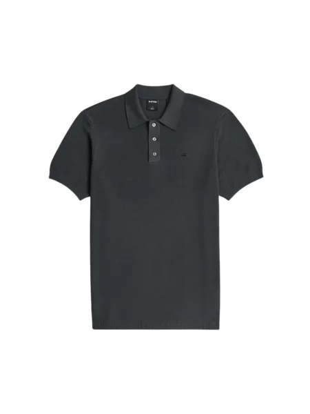 Dzianinowa koszulka polo G-star niebieska