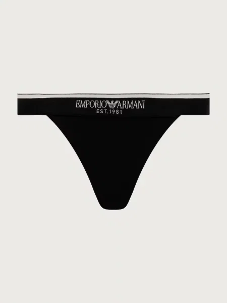 Emporio Armani Underwear tangá dámske s elastanom čierna