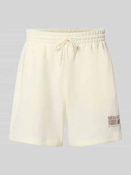 Szorty dresowe z mieszanki bawełny New Balance białe