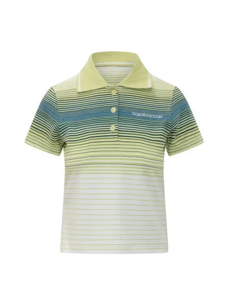 Koszulka polo Casablanca w paski z krótkim rękawem