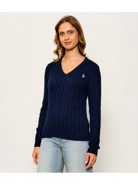 U.S. Polo Assn. pulover de V-NECK CABLE