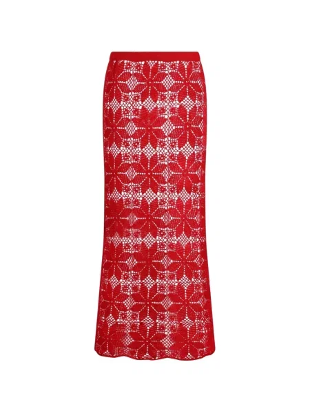 Spódnica maxi Carolina K w kwiatki czerwona