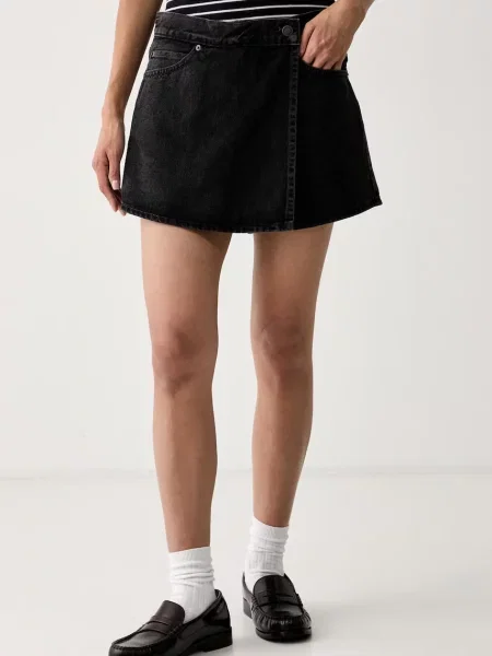 Levi's sukňové šortky džínové OPEN MIND černé