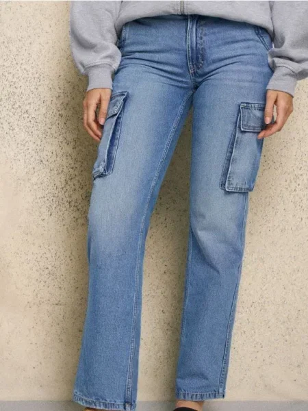 Джинси карго синій